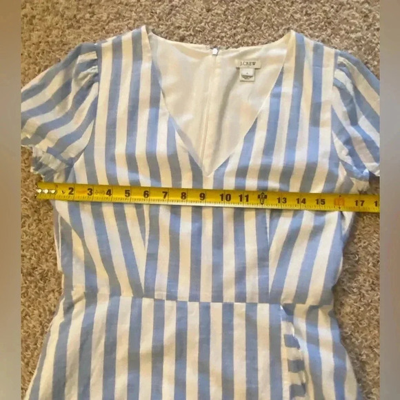J. Crew | Blue / White Striped Faux Wrap Dress - Picture 11 of 11